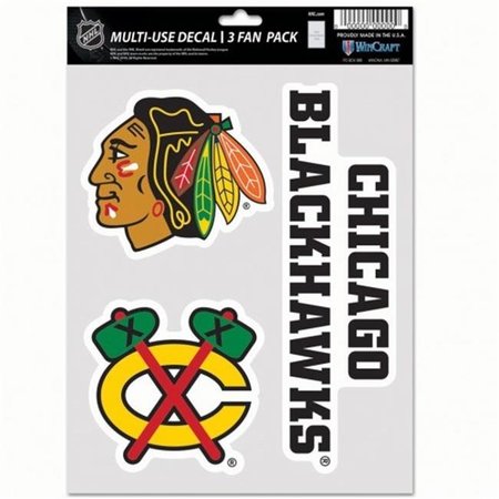 WINCRAFT Wincraft 9416607410 NHL Chicago Blackhawks Decal Multi Use Fan - Pack of 3 9416607410